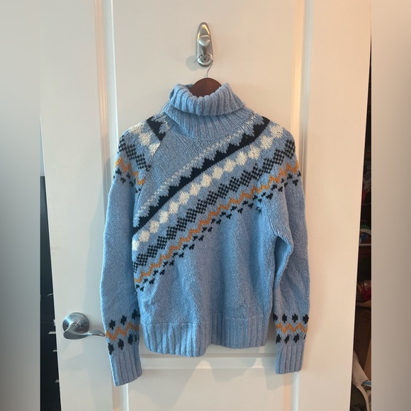 Derek Lam 10 Crosby Diagonal Fair Isle Turtleneck - Picture 3 of 16